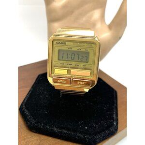 Casio Men's Watch A120WE Quartz Retro Digital Gold Stainless Steel 33mm